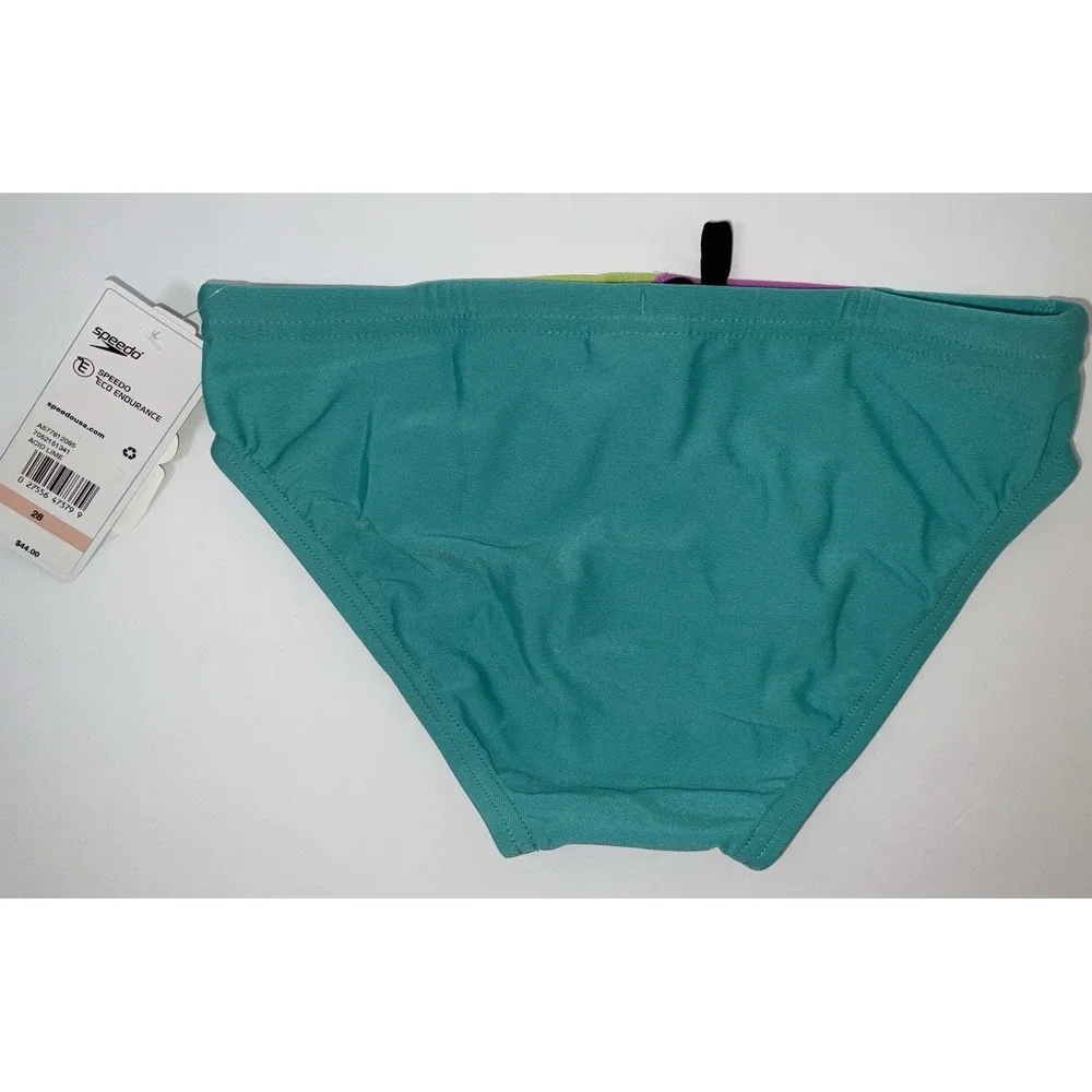 NWT Men's Speedo Vibe Collection Eco Endurance Brief Swim Trunks Acid Lime 28